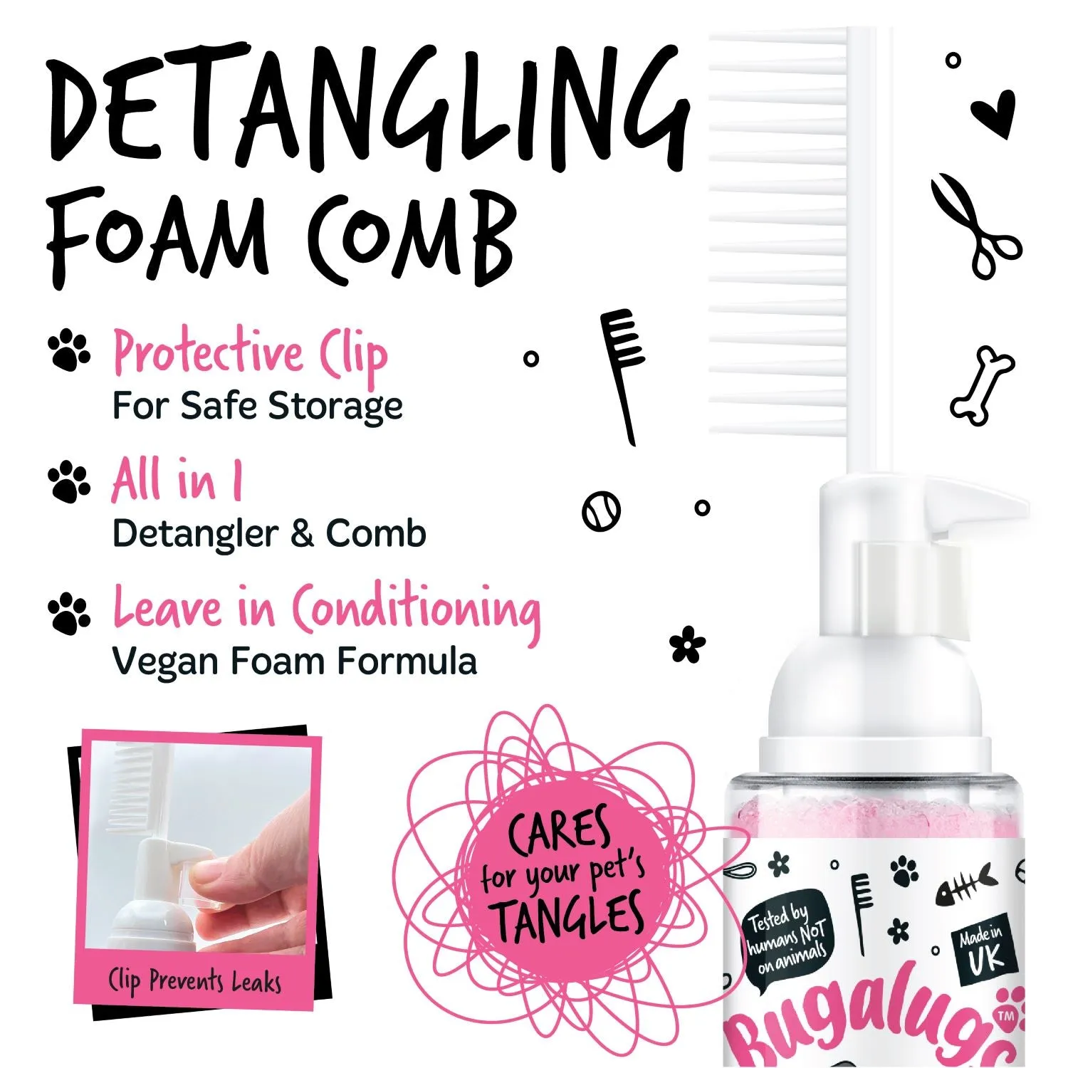 2 in 1 Baby Fresh Detangling Foam Comb for Dogs & Cats
