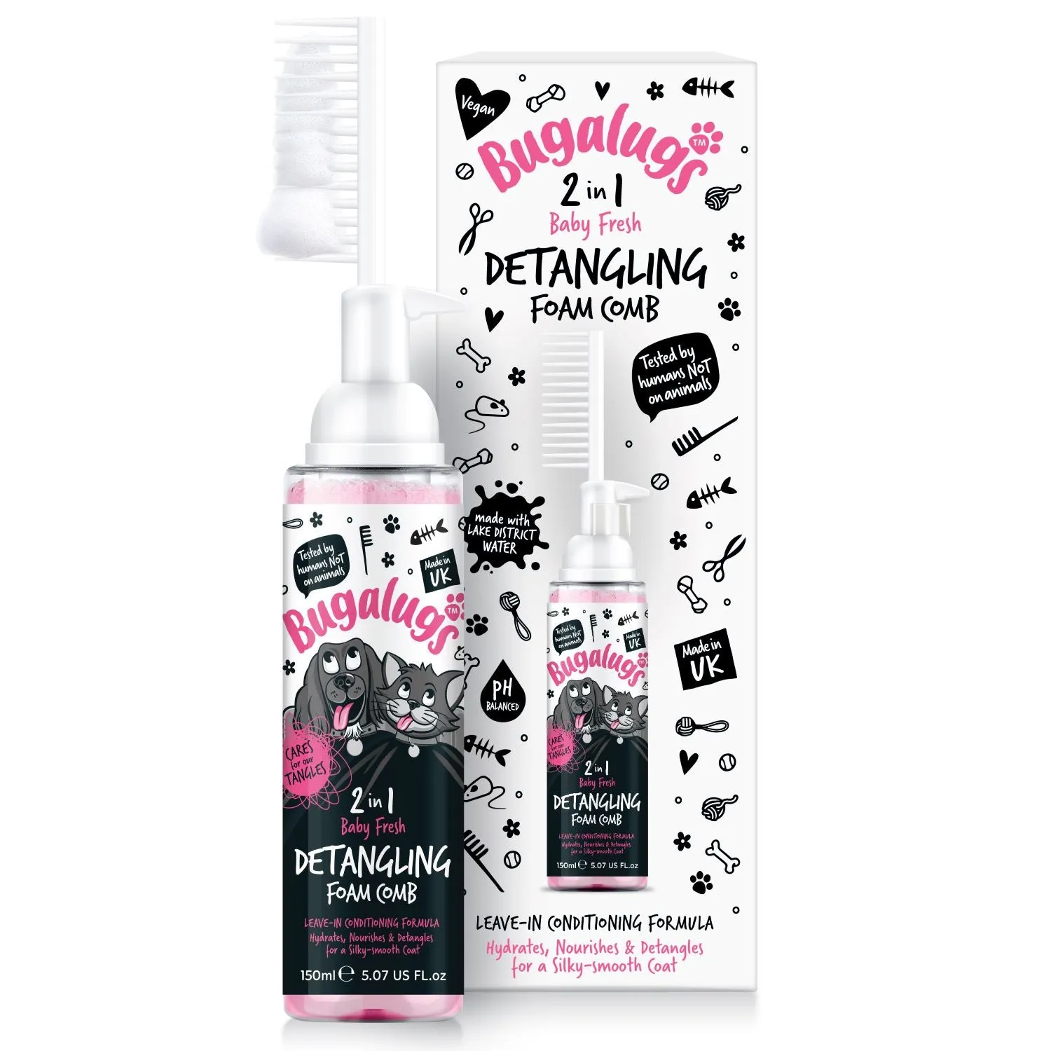 2 in 1 Baby Fresh Detangling Foam Comb for Dogs & Cats