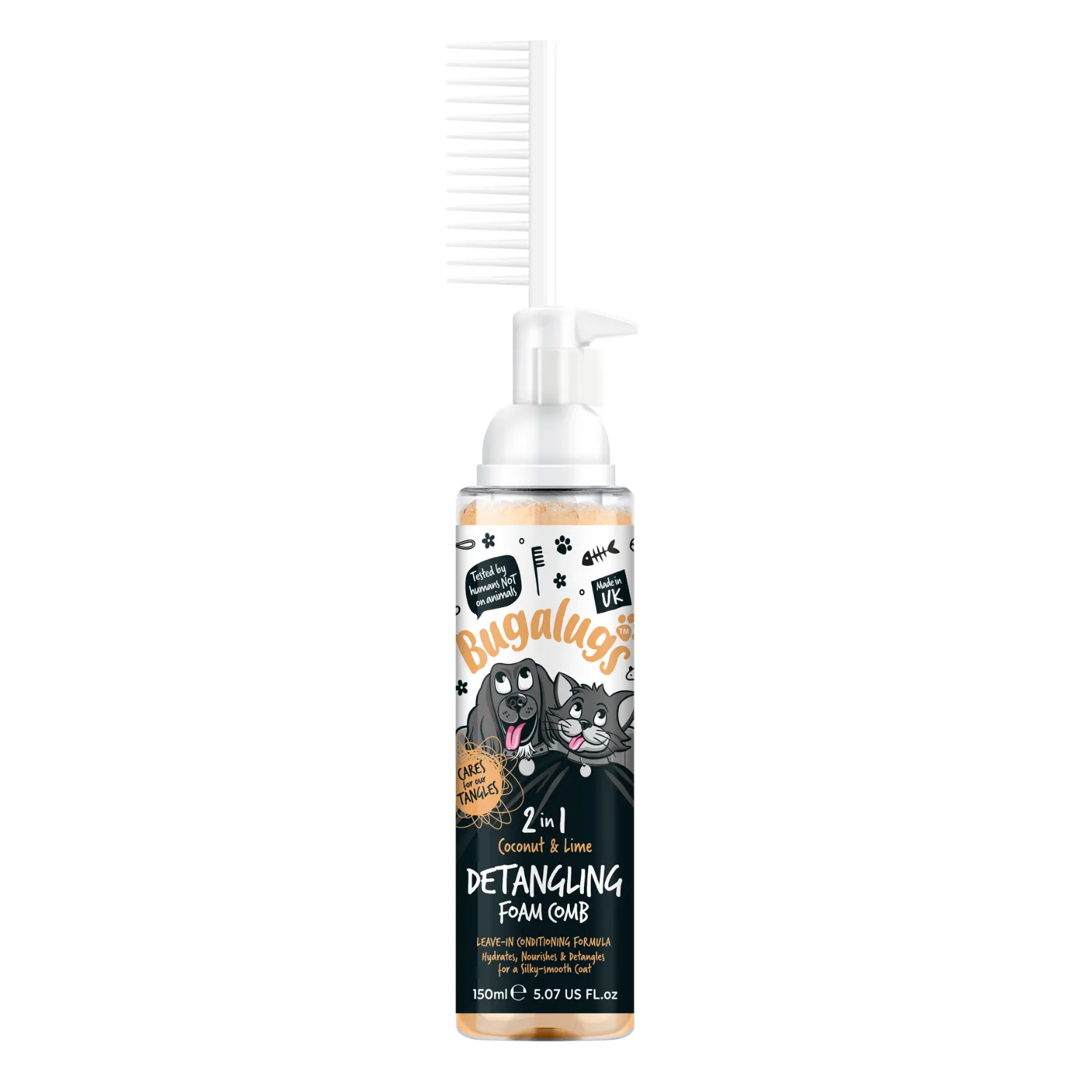 2 in 1 Coconut & Lime Detangling Foam Comb for Dogs & Cats