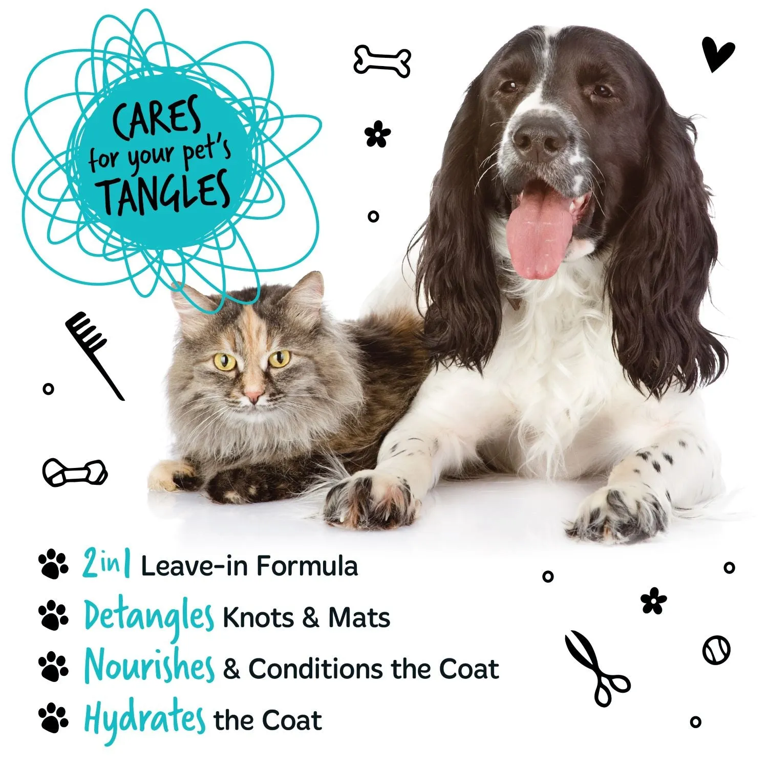 2 in 1 Fragrance Free Detangling Foam Comb for Dogs & Cats
