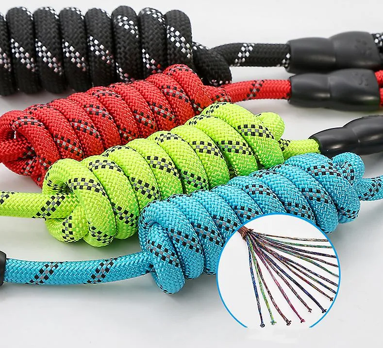 2Pcs S green Pet leash, reflective nylon rock climbing round rope dog leash, dog leash AZ19392
