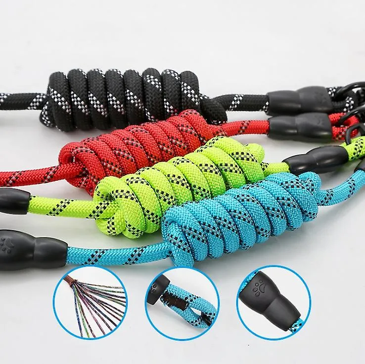 2Pcs S green Pet leash, reflective nylon rock climbing round rope dog leash, dog leash AZ19392