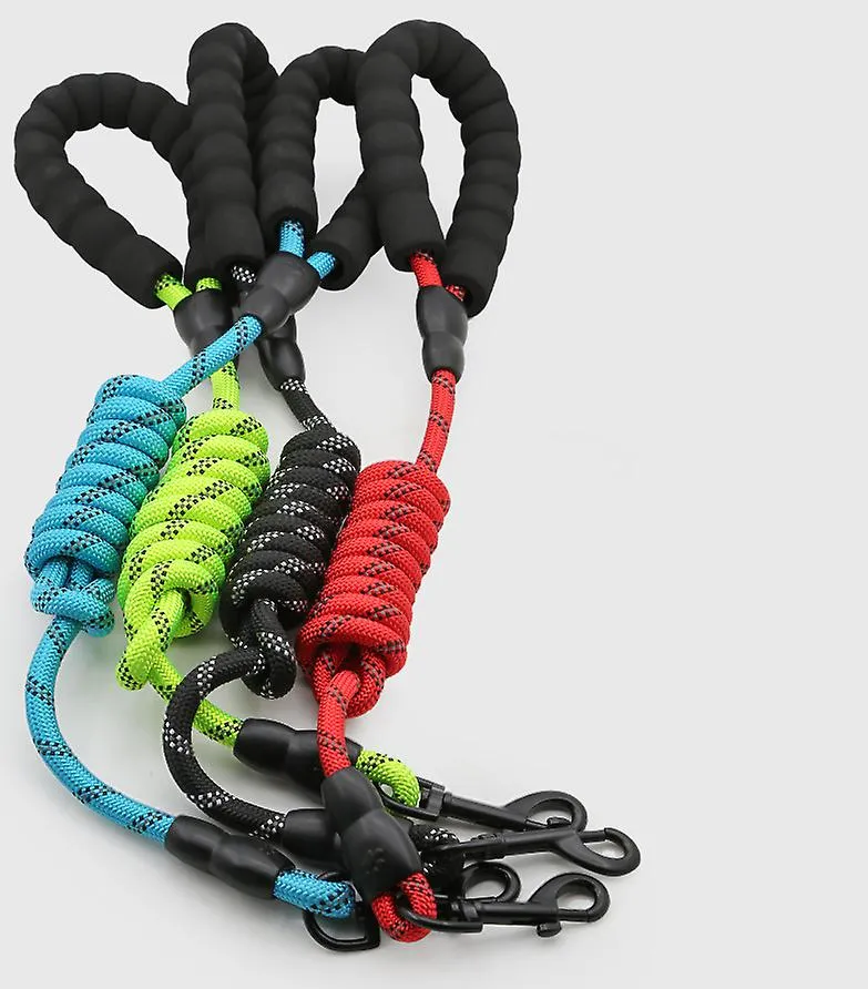 2Pcs S green Pet leash, reflective nylon rock climbing round rope dog leash, dog leash AZ19392