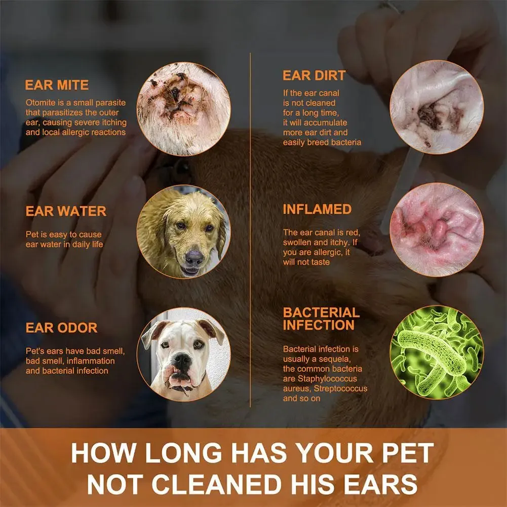 50ml Gentle Non-irritating Pet Ear Cleaner For Cats And Dogs Pet Cleaning Care Products, Ear Cleaner Z3b1