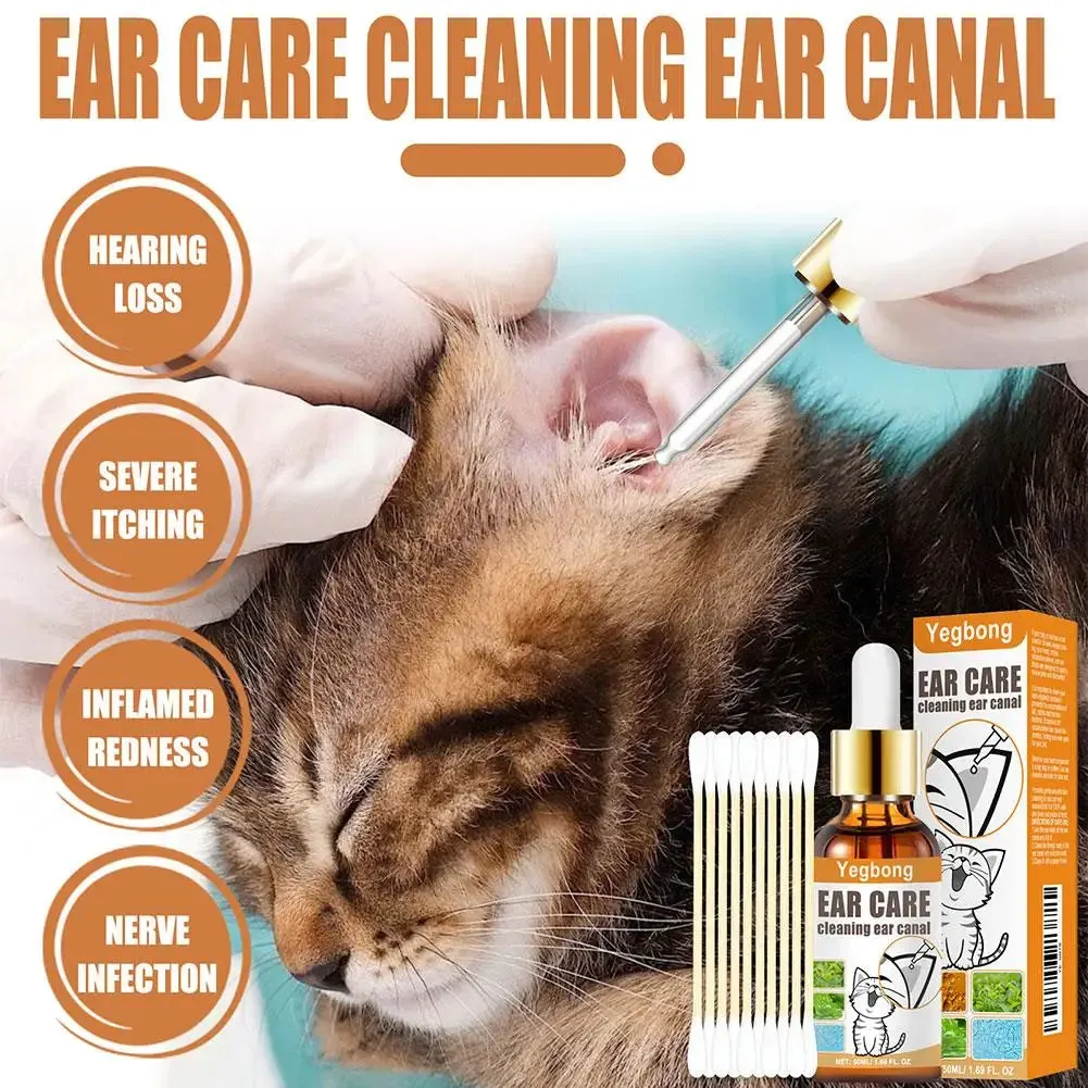 50ml Gentle Non-irritating Pet Ear Cleaner For Cats And Dogs Pet Cleaning Care Products, Ear Cleaner Z3b1