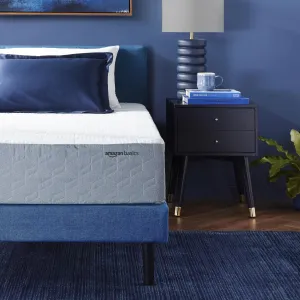 Amazon Basics Cooling Gel Memory Foam Mattress, Medium-Firm, CertiPUR-US Certified, 10 inch, Twin Size, White/Gray