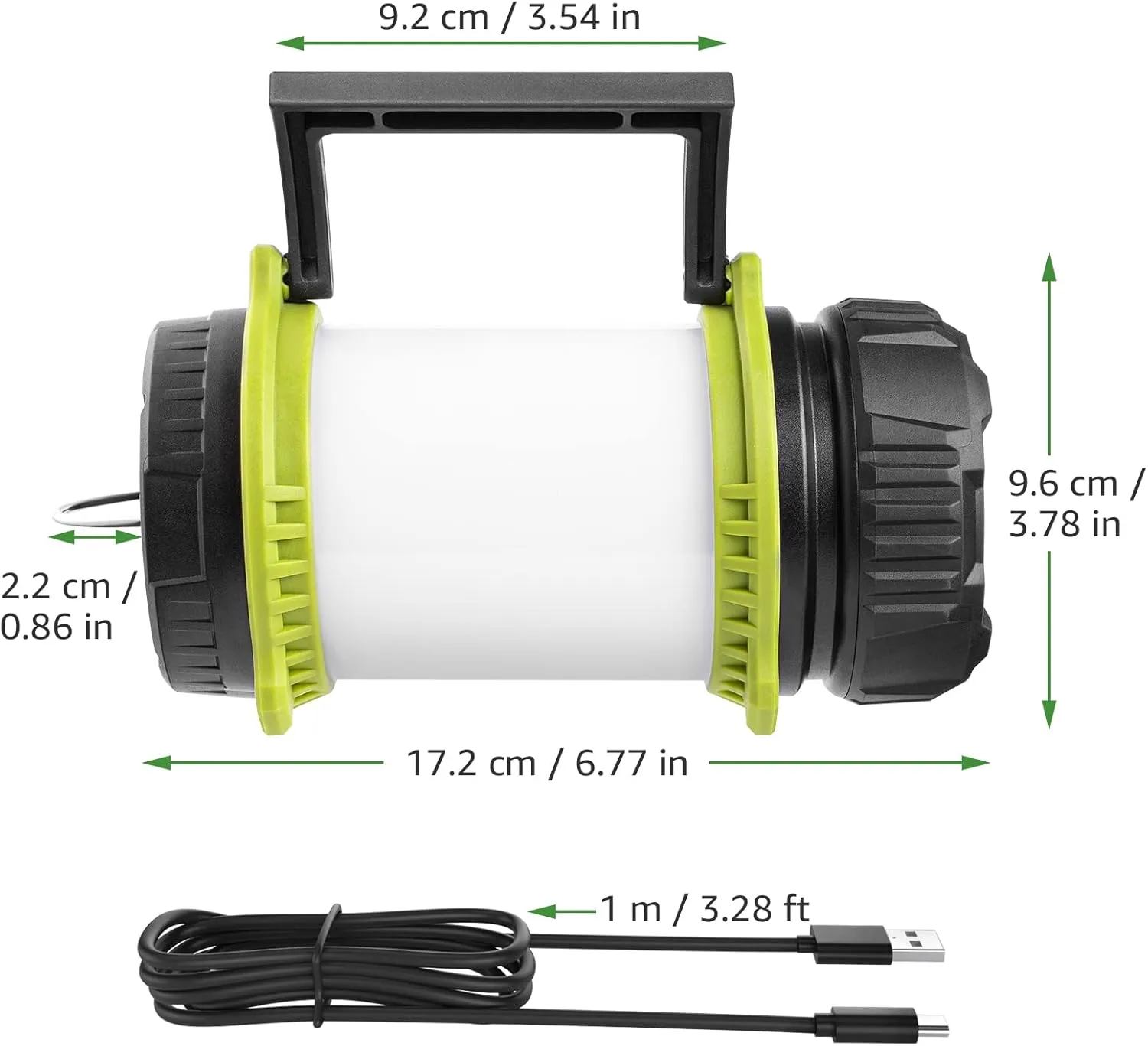 Camping Light Rechargeable, Torch LED Super Bright Rechargeable, Dimmable 5 Modes Camping Lantern Torch with Power Bank, 500lm Rechargeable Camping Torch for Power Cuts, Emergency, USB C Cable