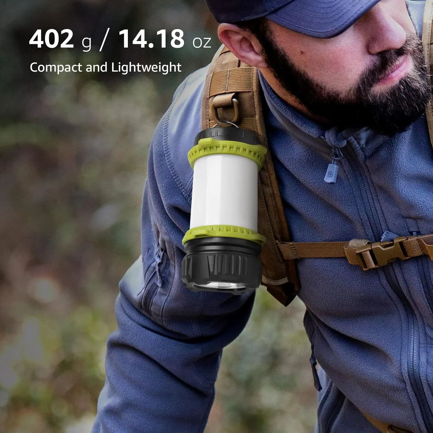 Camping Light Rechargeable, Torch LED Super Bright Rechargeable, Dimmable 5 Modes Camping Lantern Torch with Power Bank, 500lm Rechargeable Camping Torch for Power Cuts, Emergency, USB C Cable