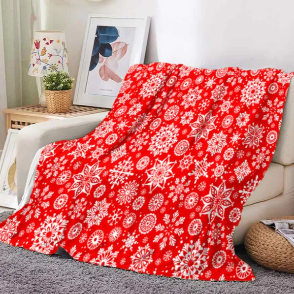 Christmas Snowflake Flannel Throw Blanket | Christmas Blanket