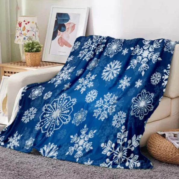 Christmas Snowflake Flannel Throw Blanket | Christmas Blanket