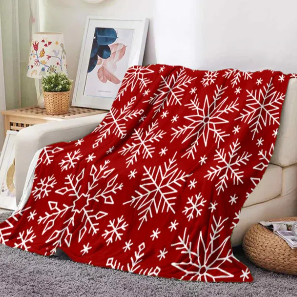 Christmas Snowflake Flannel Throw Blanket | Christmas Blanket