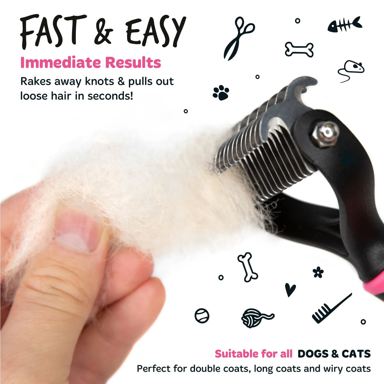 Dematting Rake Double-sided Grooming Comb