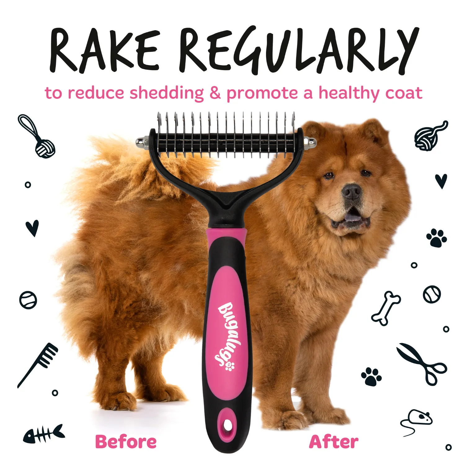 Dematting Rake Double-sided Grooming Comb