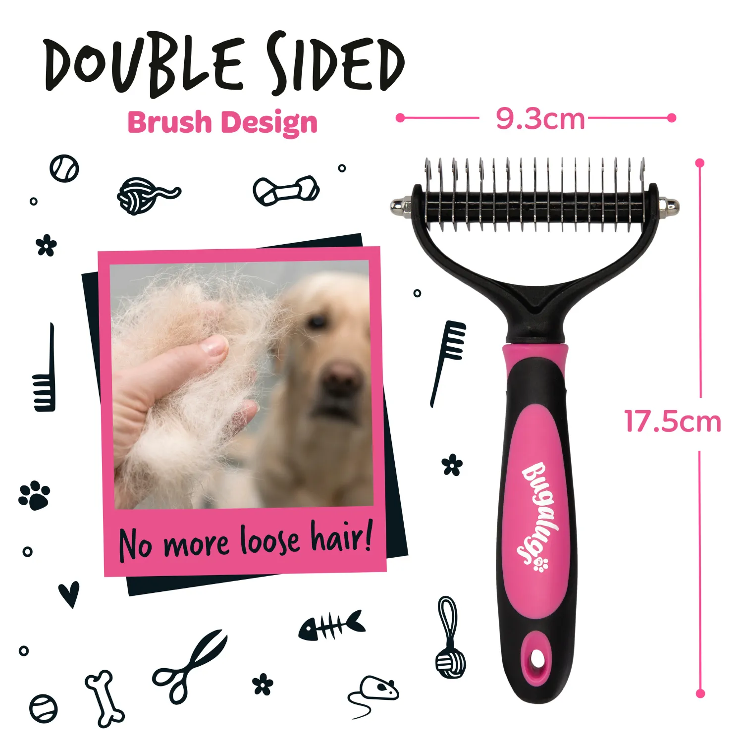 Dematting Rake Double-sided Grooming Comb