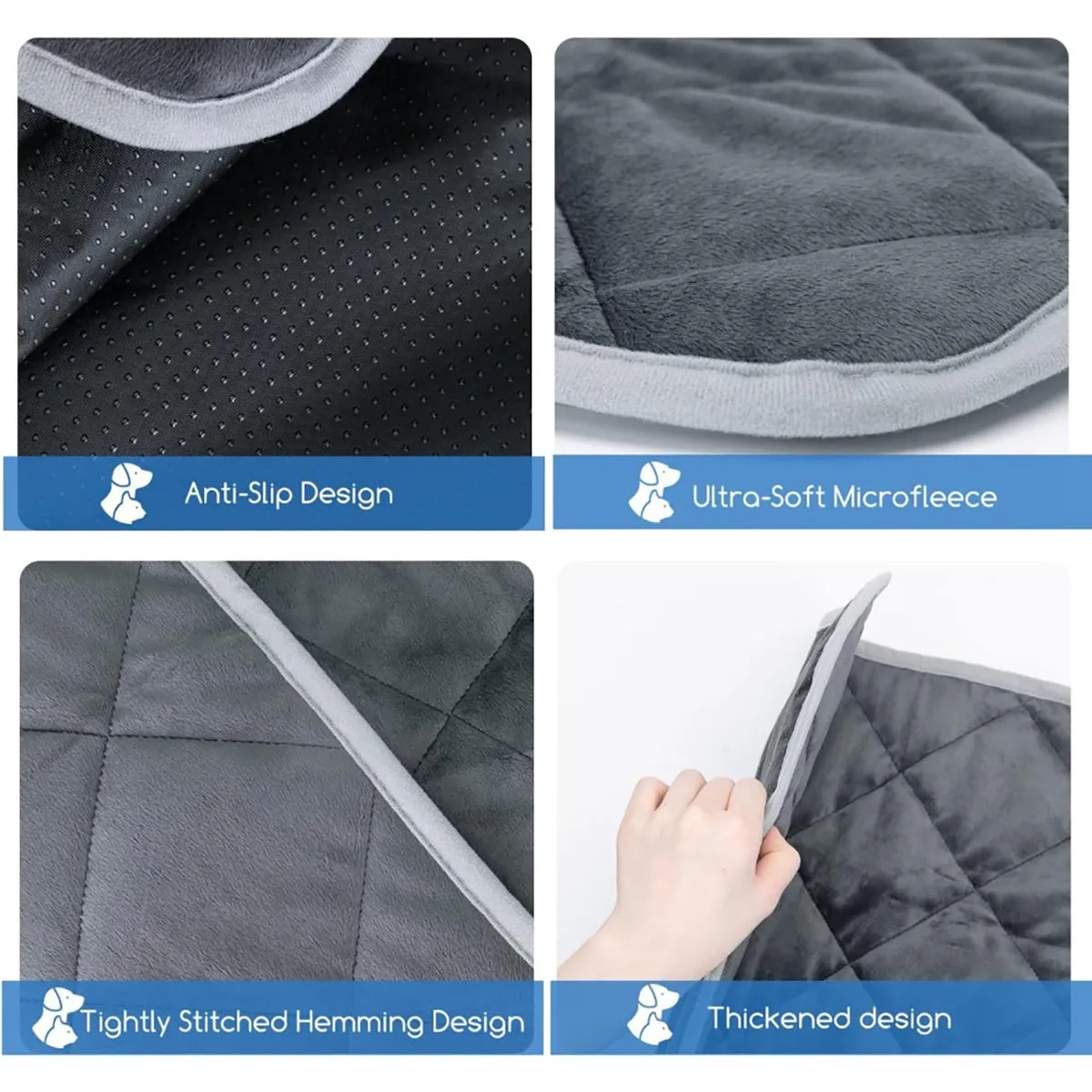 Dog Cat Bed, Cat Dog Non-Slip Mat, Extra Warm Thermal Pet Pad  Self-Heating Cat Mat