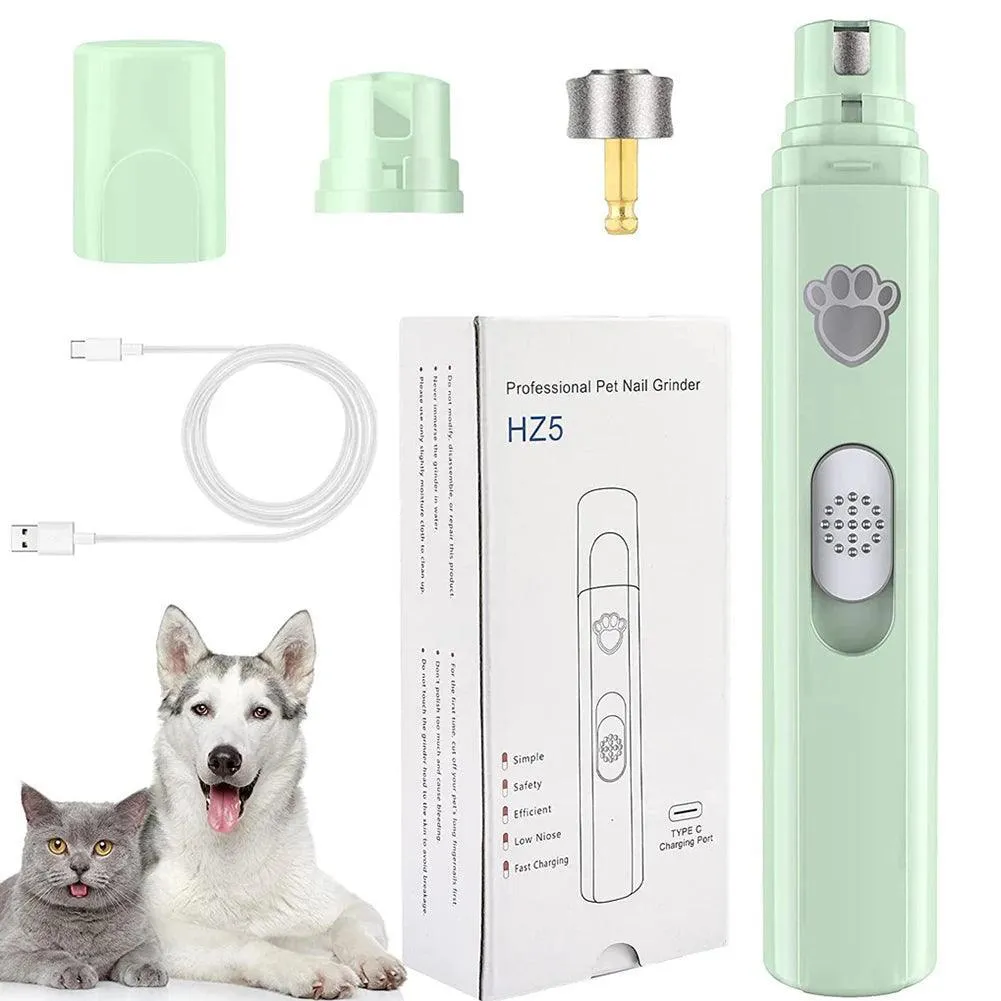 Electric Pet Nail Grinder, Adjustable Speeds, Diamond Grinding Wheel, Low Vibration, USB Rechargeable, Perfect for Easy and Safe Pet Nail Care