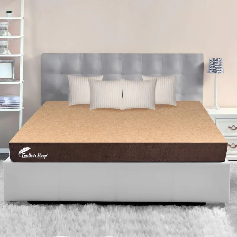 Feather Sleep Mattress 8 Years Warranty Orthopedic, 3 Layer,Memory Foam top High Resilience, Dual Sided High Density with Firm & Soft Sides(72x42x6) Double Bed Mattress