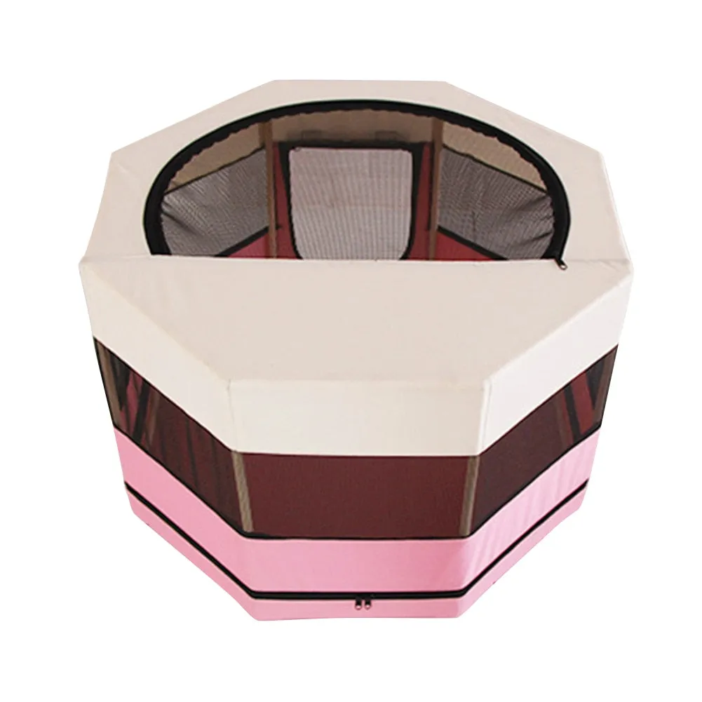 Gen 6 Luxurious Pet Playpen Tent Portable Foldable Outdoor Zippered Waterproof Oxford Cloth Dogs Cats Fence Cage Travel Home Large Yard