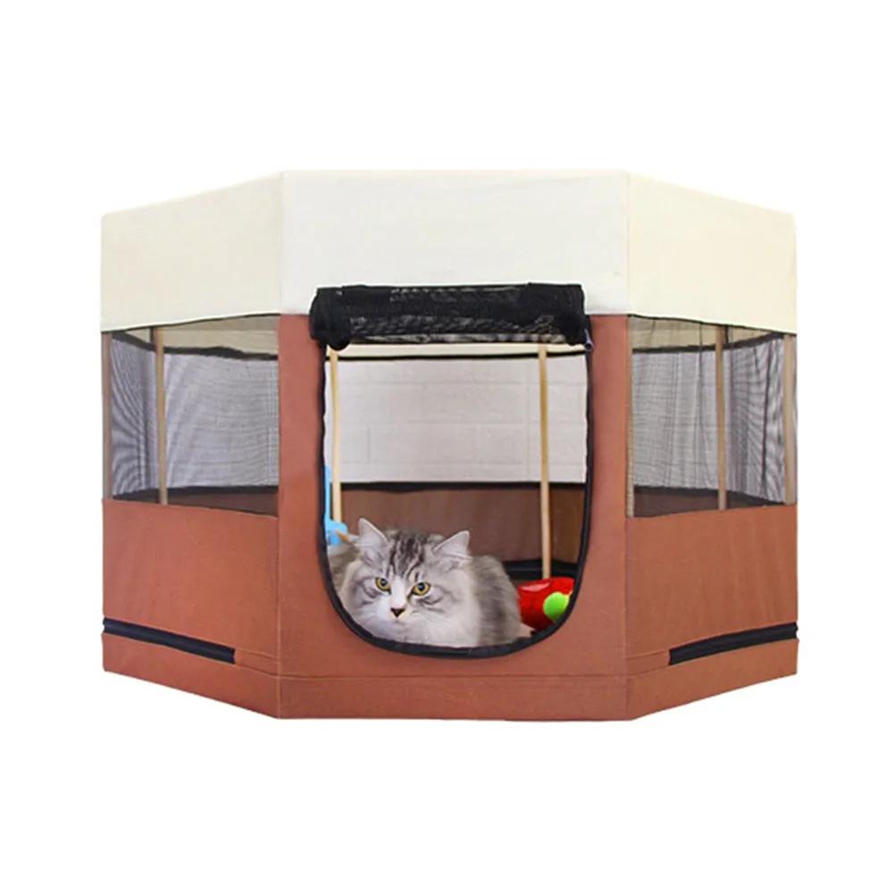 Gen 6 Luxurious Pet Playpen Tent Portable Foldable Outdoor Zippered Waterproof Oxford Cloth Dogs Cats Fence Cage Travel Home Large Yard