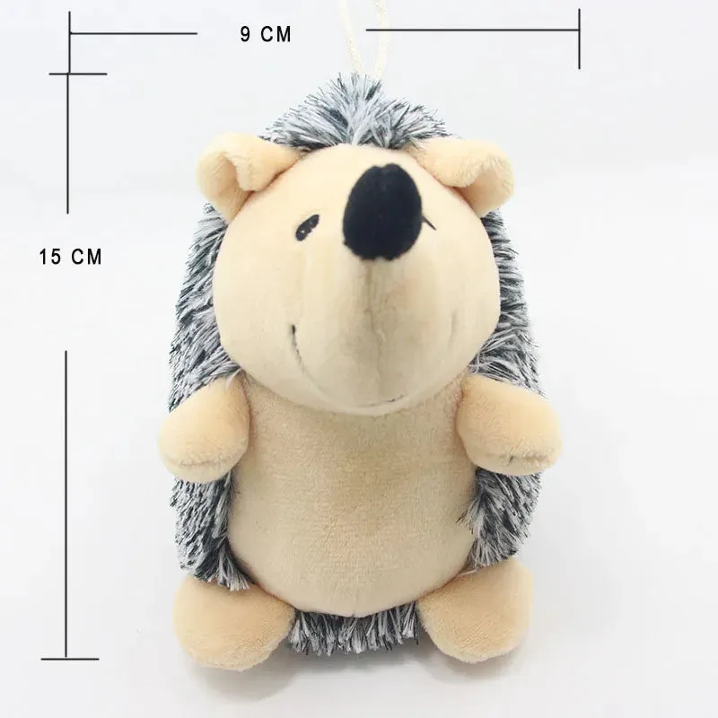 Interactive Hedgehog Plush Dog Toy with Squeaker