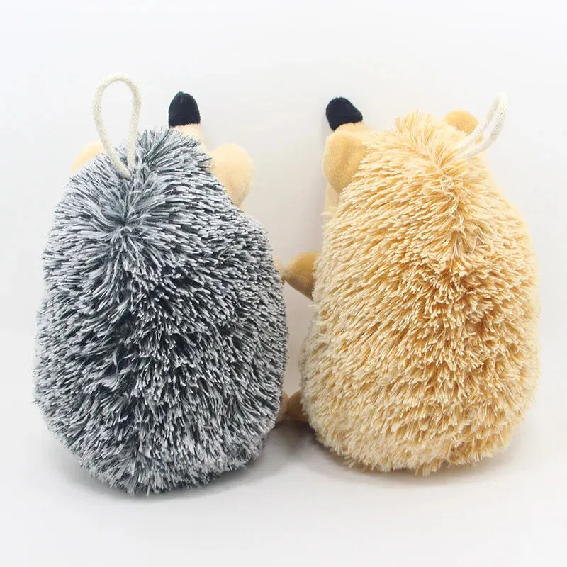 Interactive Hedgehog Plush Dog Toy with Squeaker