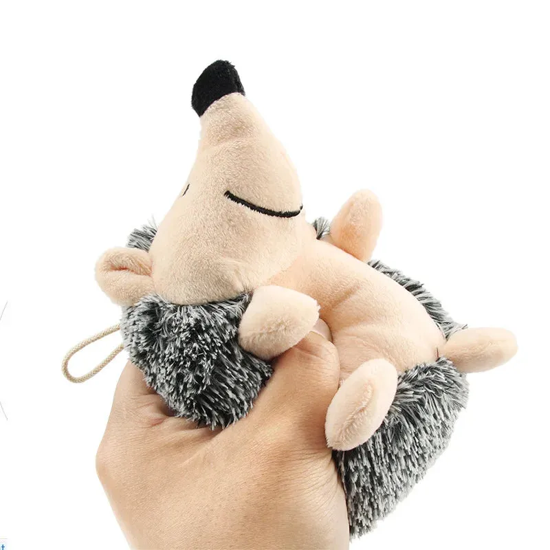 Interactive Hedgehog Plush Dog Toy with Squeaker