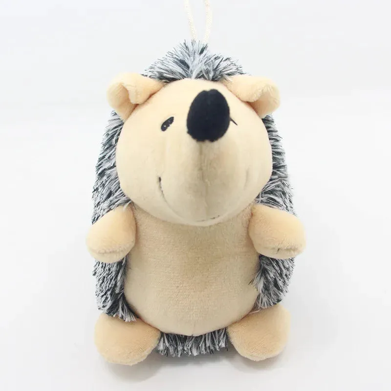 Interactive Hedgehog Plush Dog Toy with Squeaker