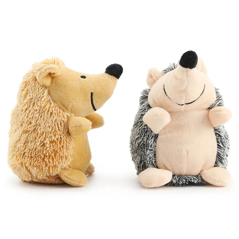 Interactive Hedgehog Plush Dog Toy with Squeaker