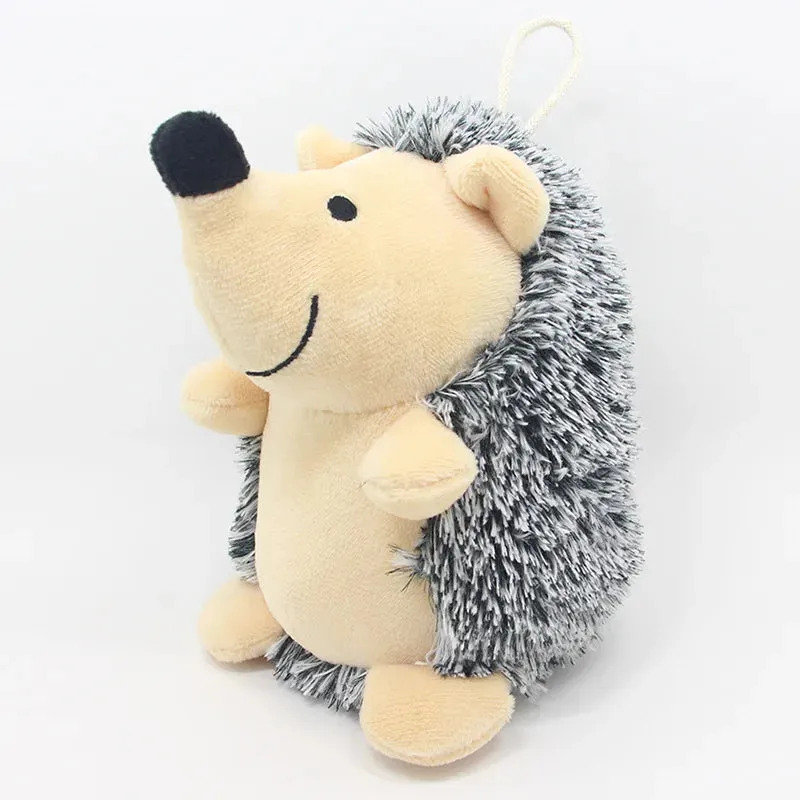 Interactive Hedgehog Plush Dog Toy with Squeaker