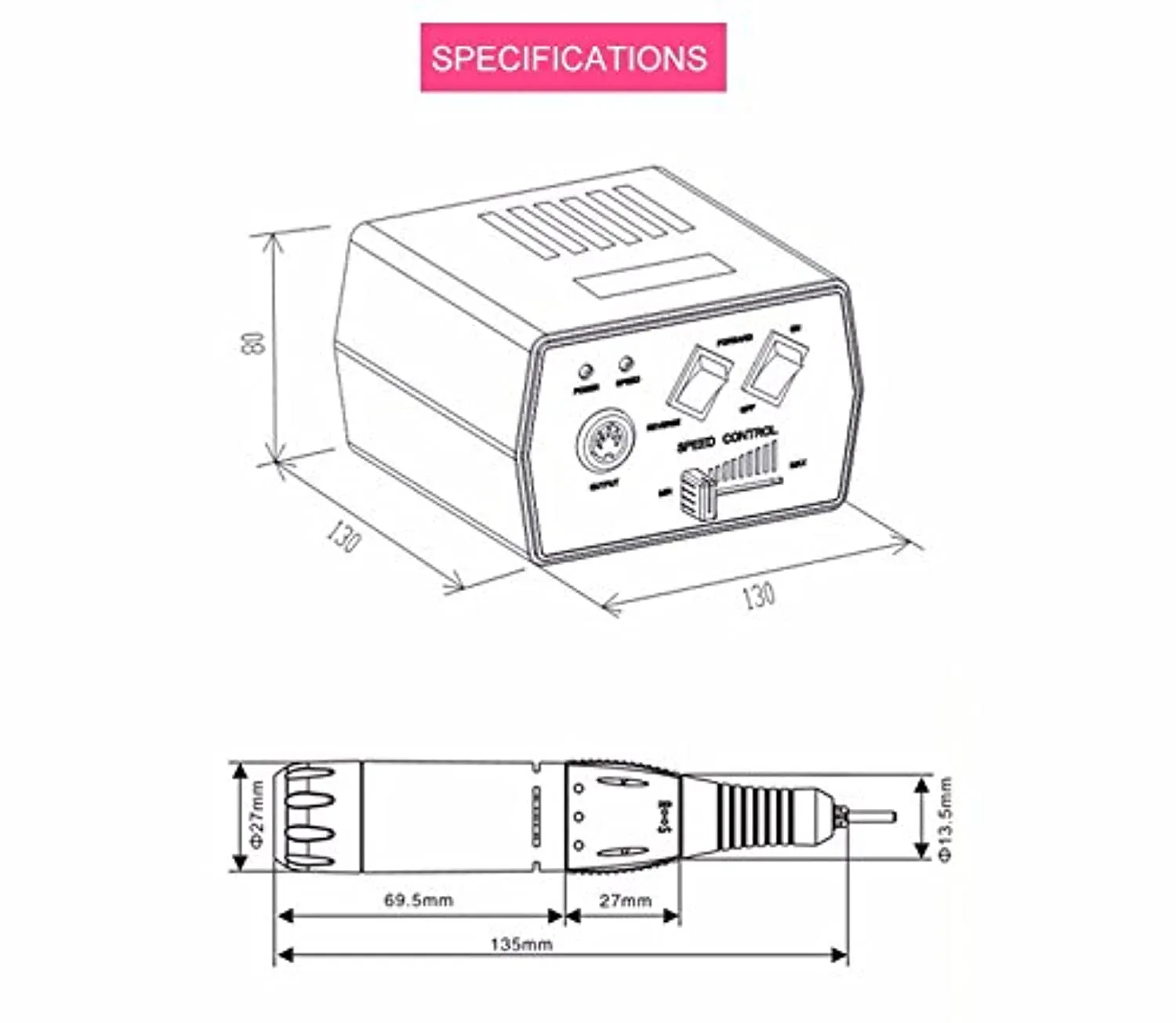 KADS 30000RPM Nail Drill Machine Electric Nail File Manicure Pedicure Drill Acrylic Nails Tools (110V)