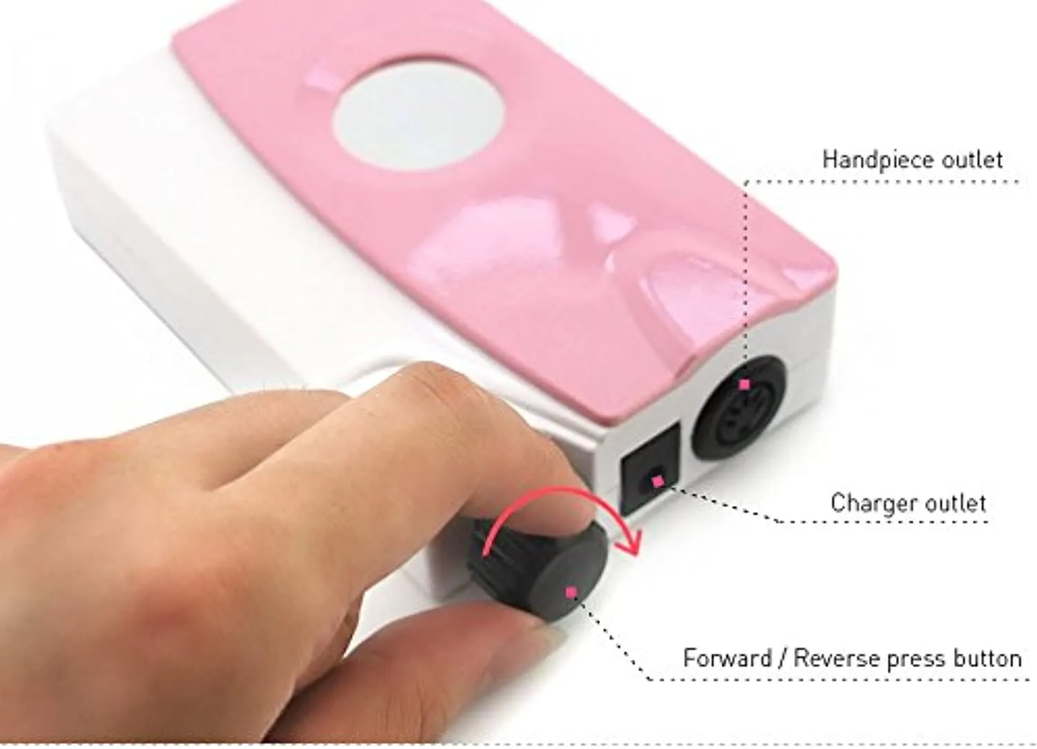 KADS Electric Nail Art Drill File Manicure Pedicure Machine 25,000RPM Pink Machine Complete Professional Finger & Toe Nail Care Kit Suitable for 3/32" Drill Bits