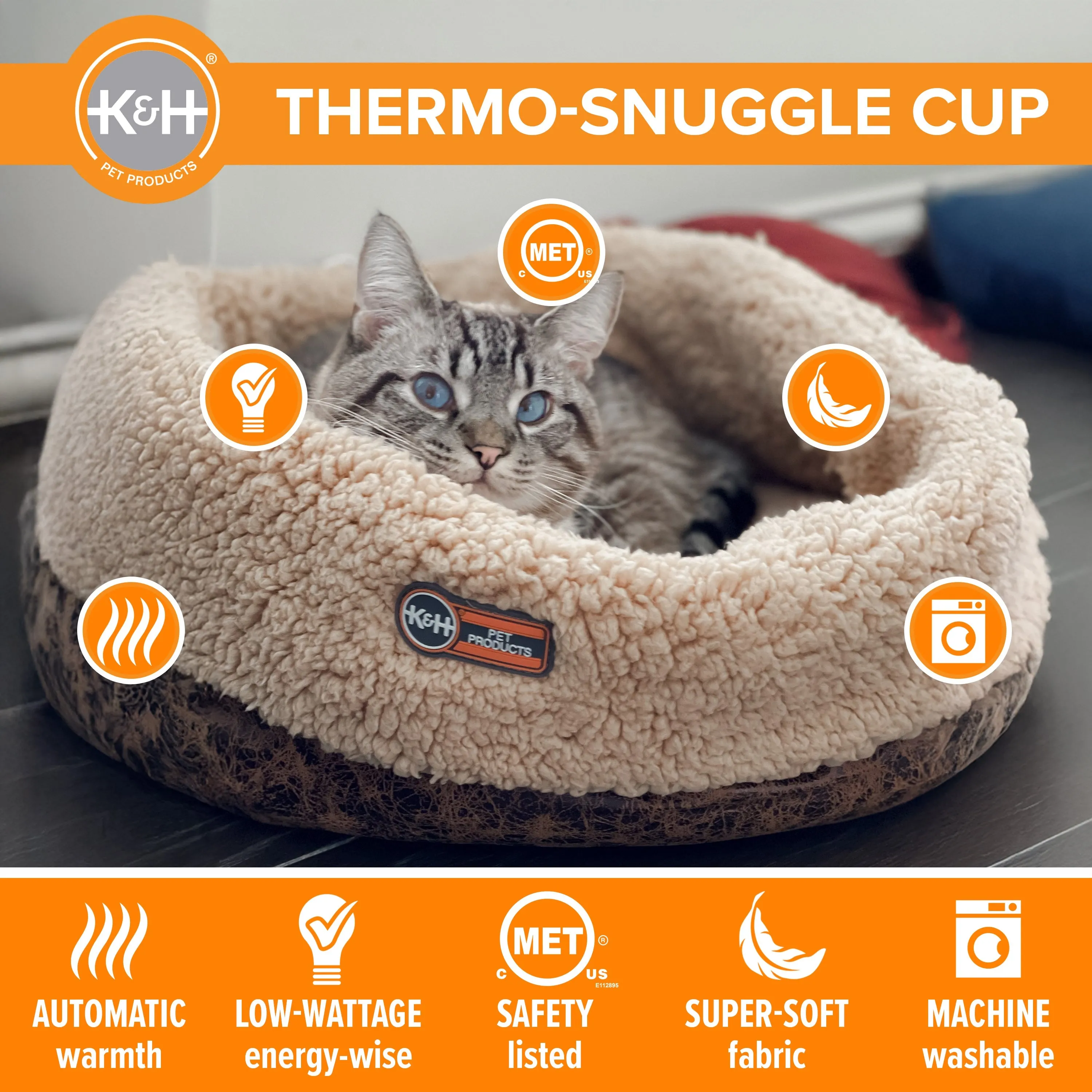 K&H Thermo-Snuggle Cup Heated Cat Bed