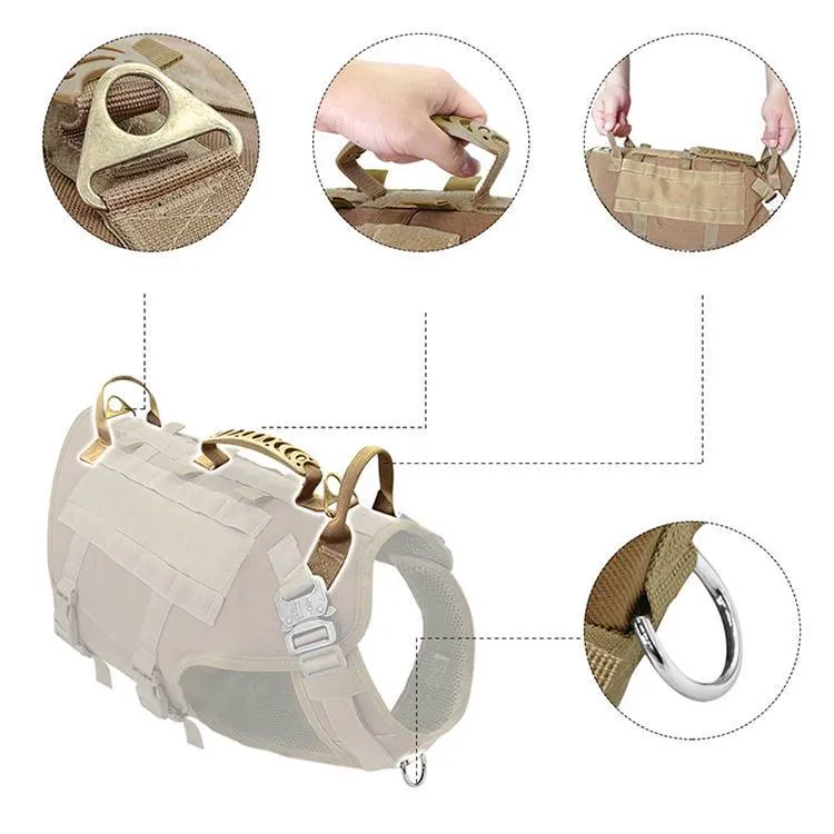 Malinois Large Dog Harness with Leash & Backpack
