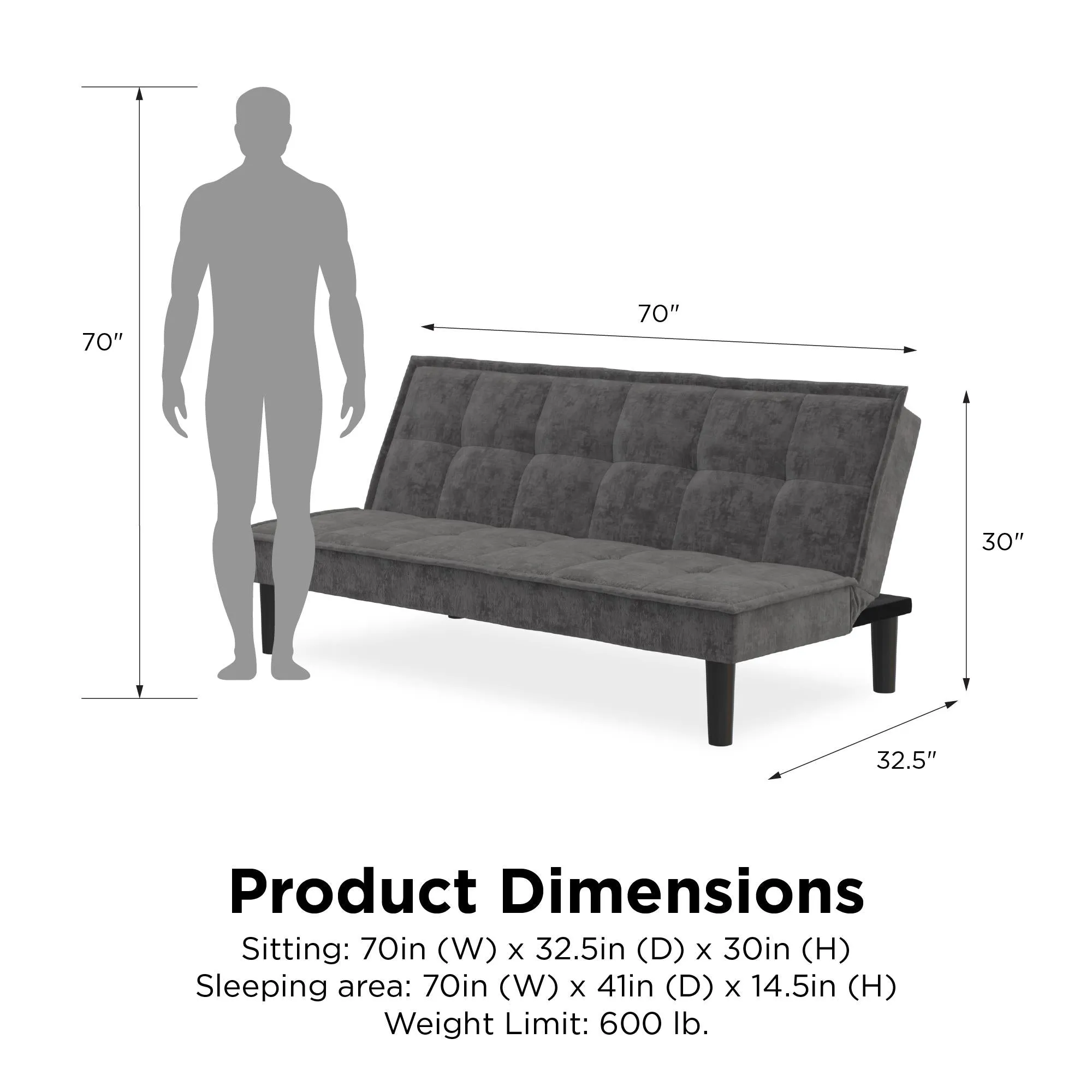 Otis Memory Foam Futon Sofa Bed
