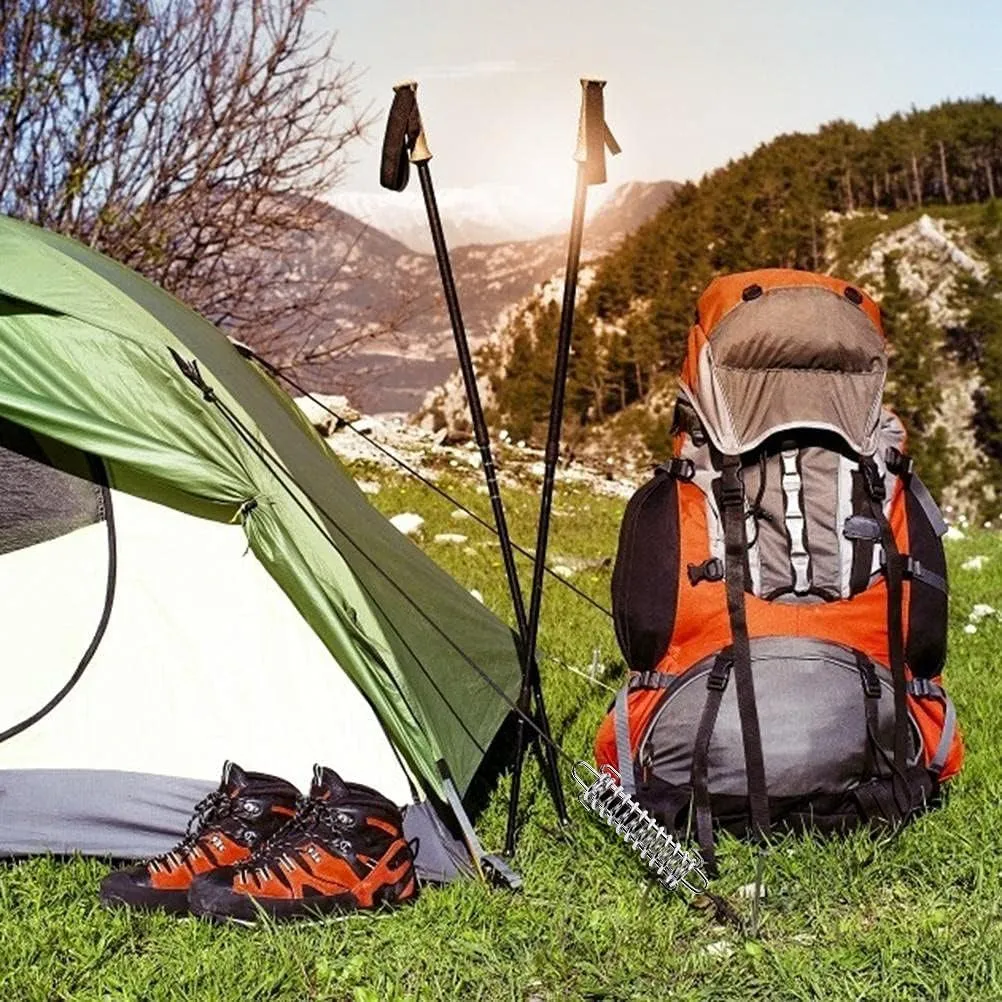 Outdoor stainless steel Tent Spring Buckle Camping Accessories (10 Pack-1 Set(4 Pcs))