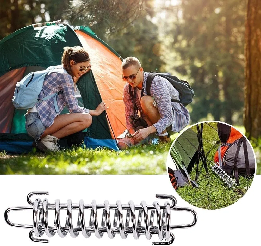 Outdoor stainless steel Tent Spring Buckle Camping Accessories (10 Pack-1 Set(4 Pcs))