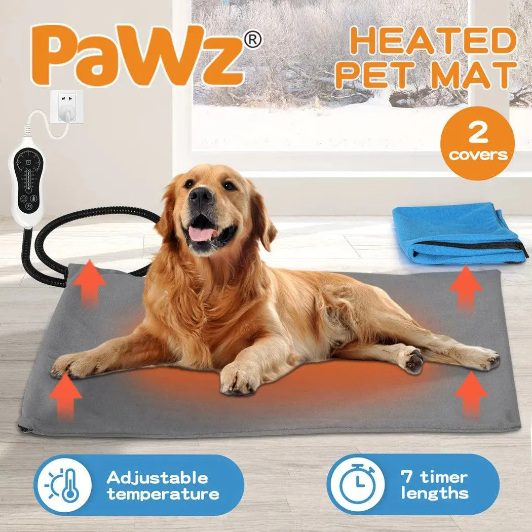 PaWz Electric Heating Pet Bed Mat Heated Blanket Pad Timers Removable Cover