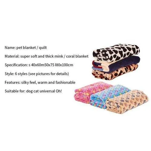 Pet Blanket Dog Cat Mat Sofa Cushion Soft Warm Flannel