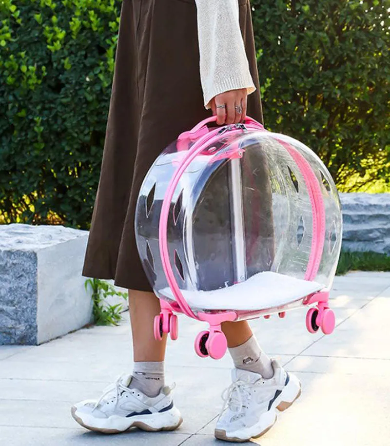 Pet trolley case out portable transparent cat and dog bag multifunctional pet backpack