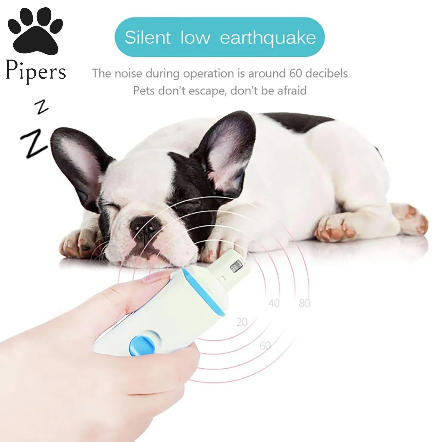 Pipers Pet Nail Grinder Dog Cat Claw Toe Grooming Trimmer Clipper Electric Tool