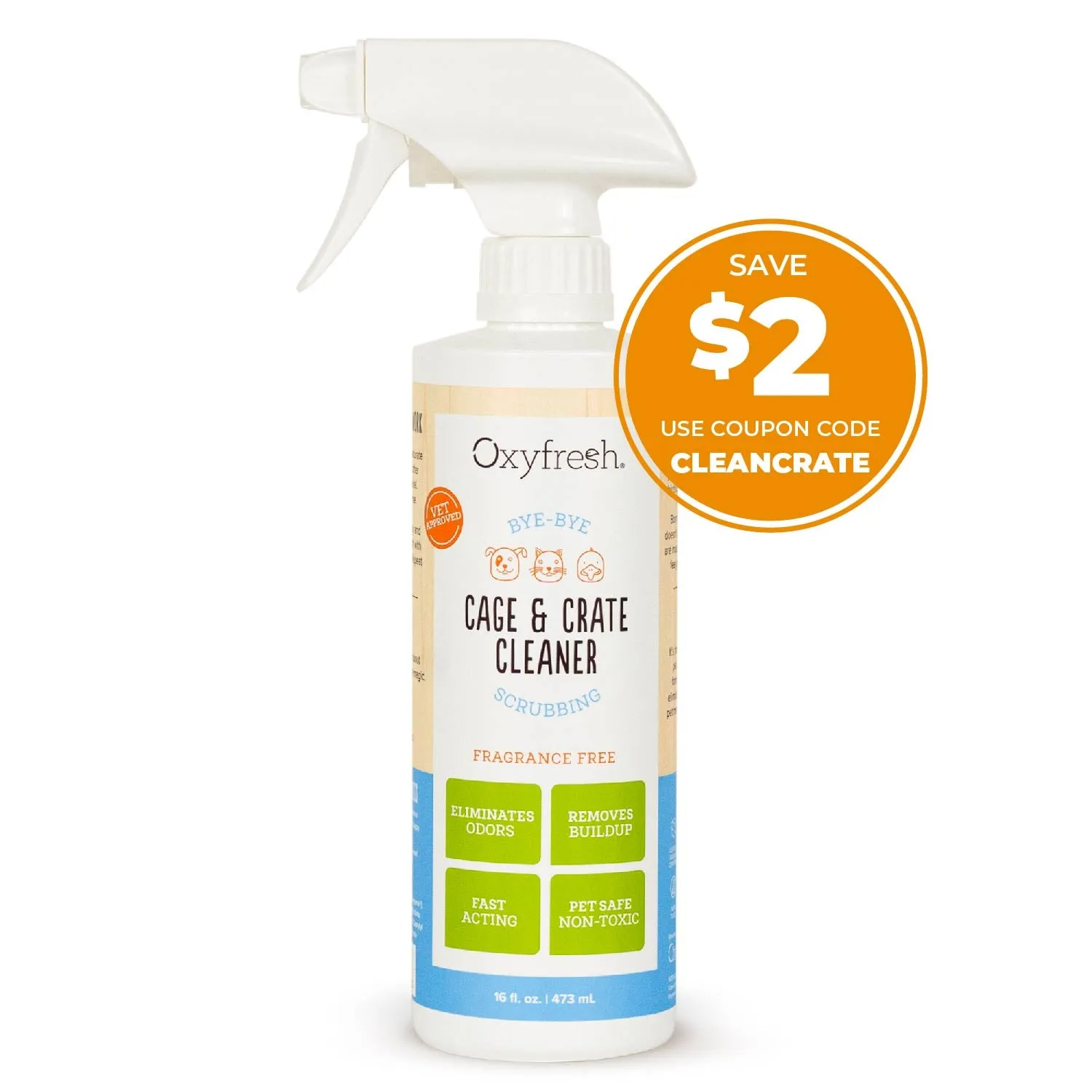 Premium Pet Cage and Crate Cleaner - Streak-free & Eliminates Odors