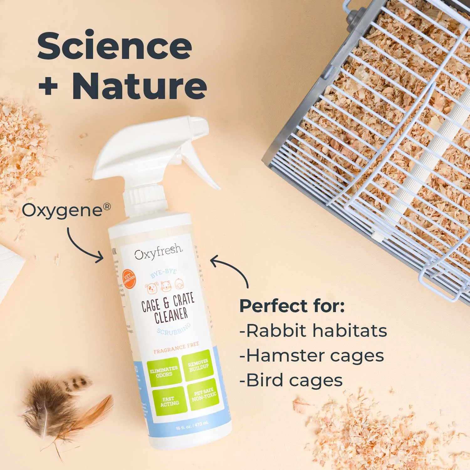Premium Pet Cage and Crate Cleaner - Streak-free & Eliminates Odors