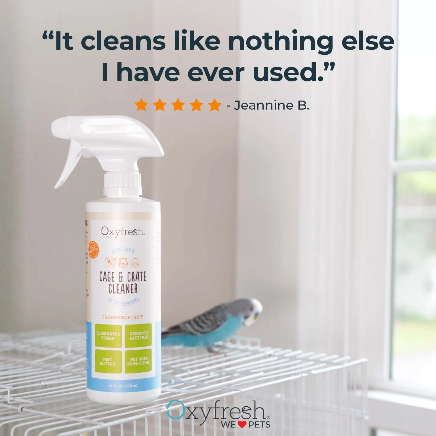 Premium Pet Cage and Crate Cleaner - Streak-free & Eliminates Odors