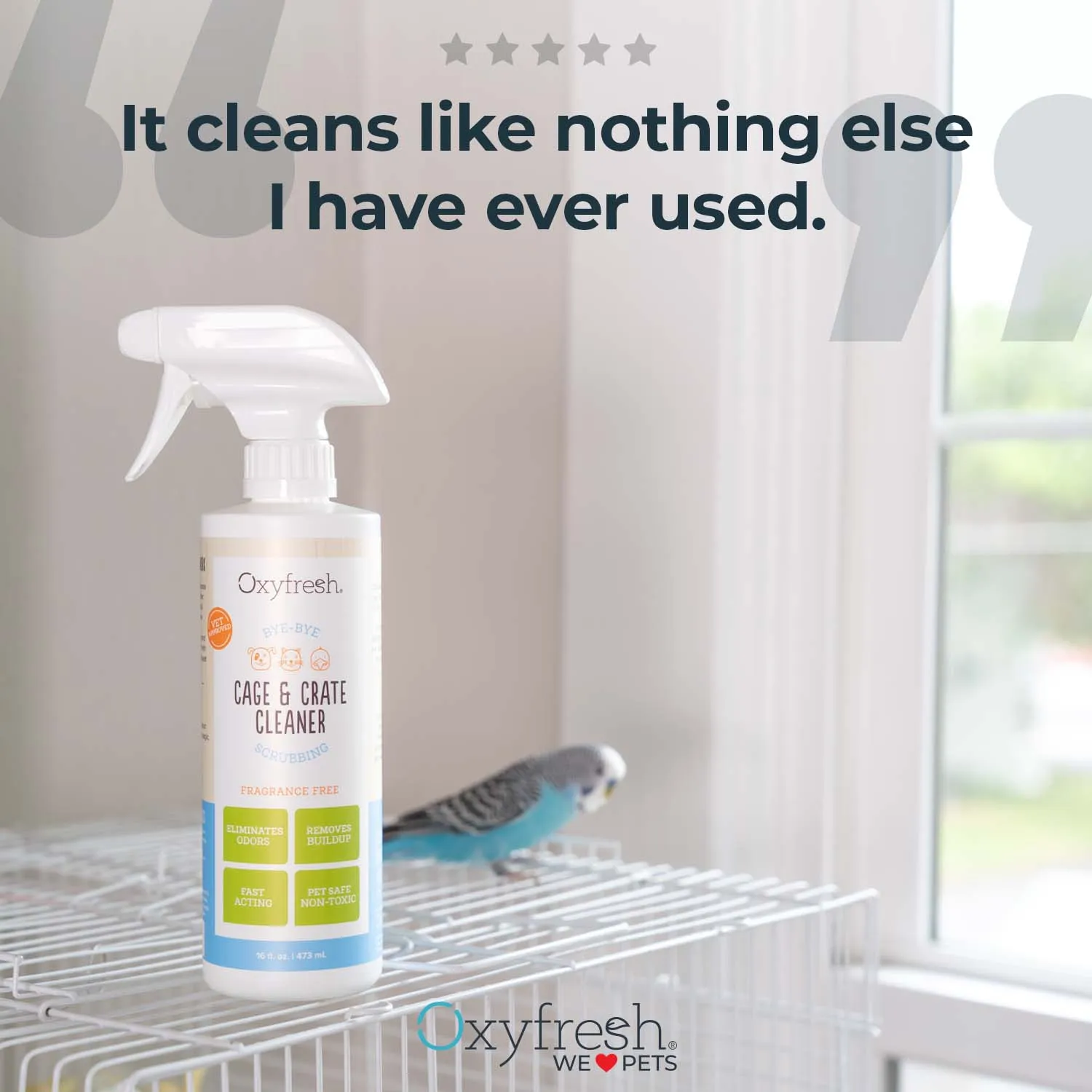 Premium Pet Cage and Crate Cleaner - Streak-free & Eliminates Odors