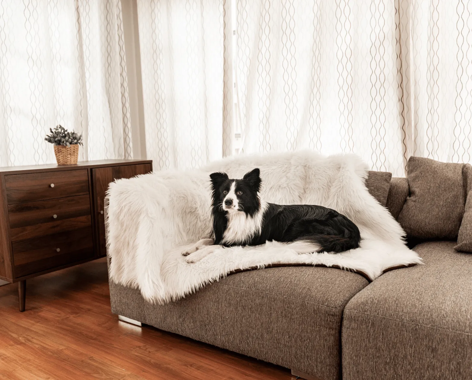 PupRug™ Memory Foam Bed   Matching Waterproof Blanket Bundle - Polar Bear Faux Hide