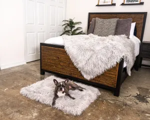 PupRug™ Orthopedic Bed   Matching Waterproof Blanket Bundle - Rectangle Grey