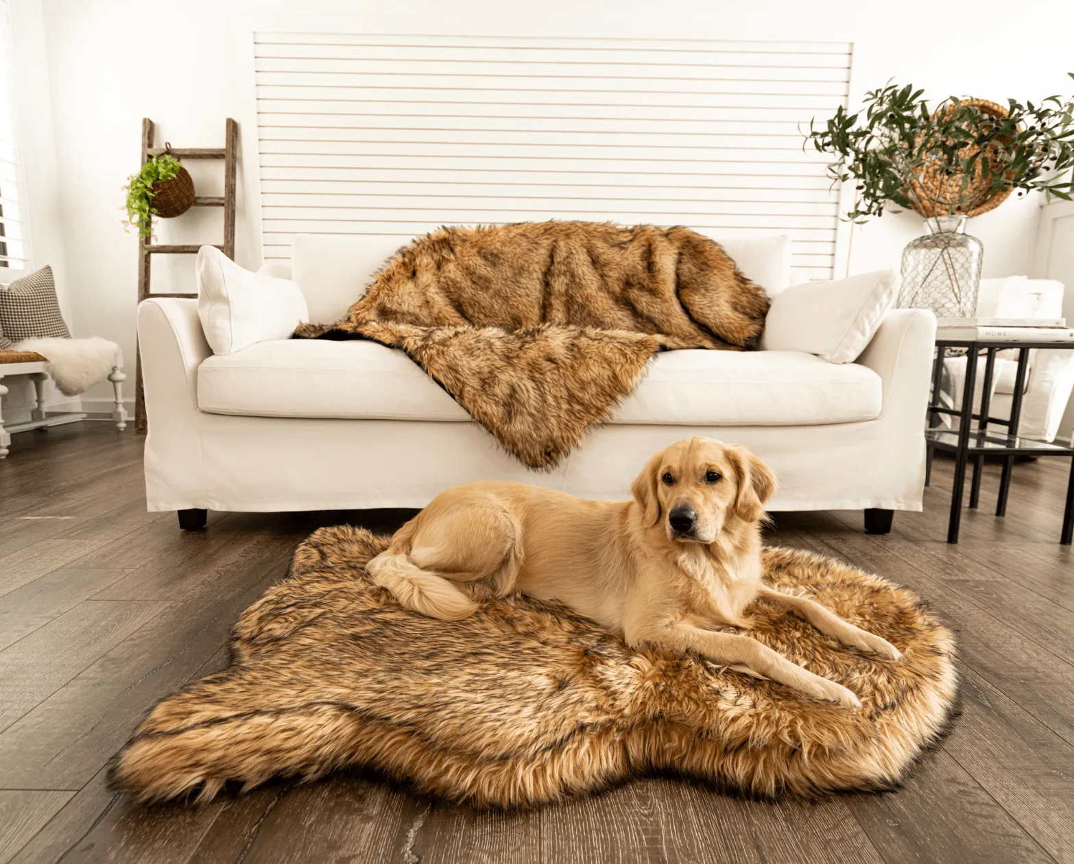 PupRug™ Orthopedic Bed   Matching Waterproof Blanket Bundle- Sable Tan