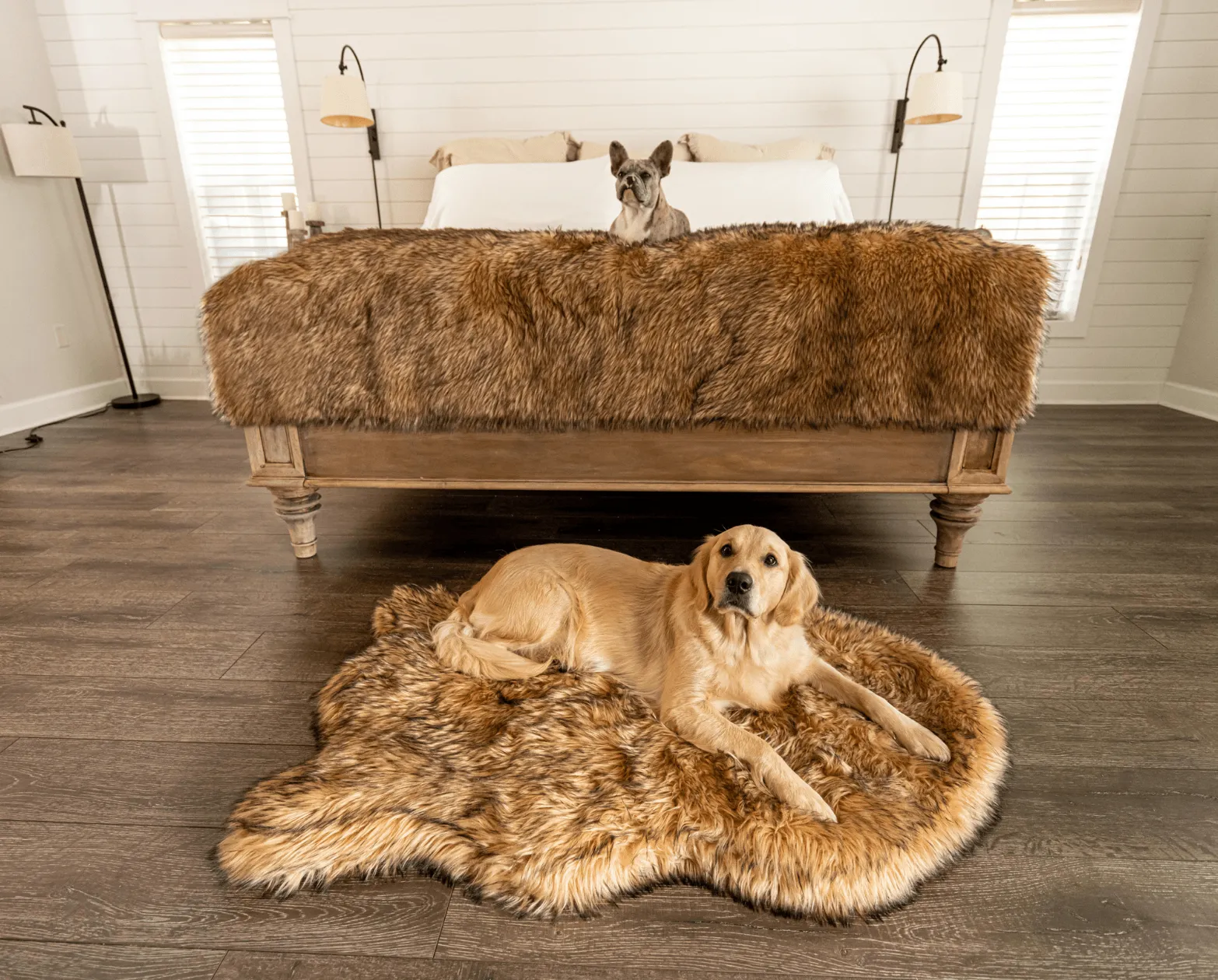 PupRug™ Orthopedic Bed   Matching Waterproof Blanket Bundle- Sable Tan