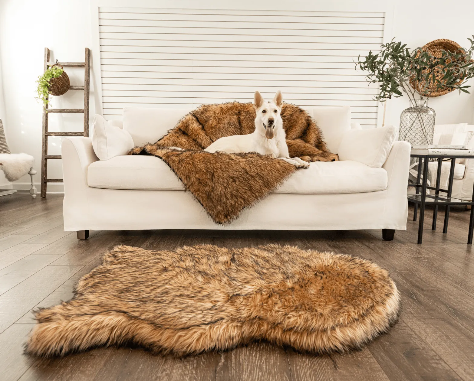 PupRug™ Orthopedic Bed   Matching Waterproof Blanket Bundle- Sable Tan
