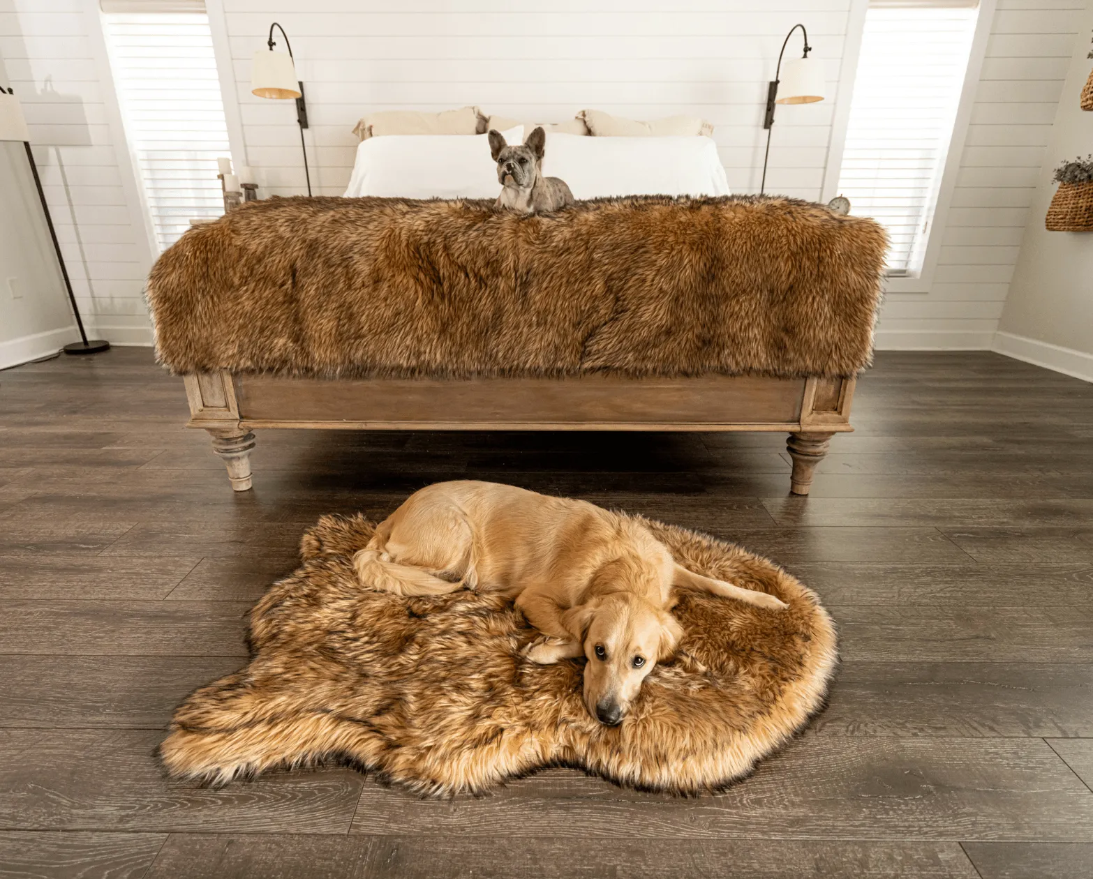 PupRug™ Orthopedic Bed   Matching Waterproof Blanket Bundle- Sable Tan